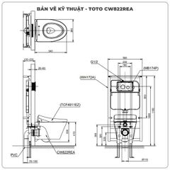 Bồn cầu treo tường TOTO CW822REA/TCF24460AAA/WH172AT/MB175M nắp điện tử