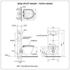 Thân bồn cầu treo tường TOTO CW162/TC384CVK