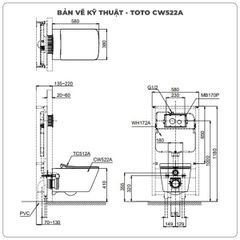 Bồn cầu treo tường TOTO CW522A/TC512A/WH172A/MB171M