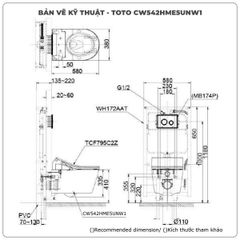 Bồn cầu treo tường TOTO CW542ME5UNW1/TC513A