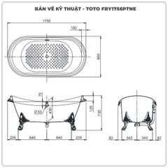 Bồn tắm đặt sàn TOTO FBY1756PTNE