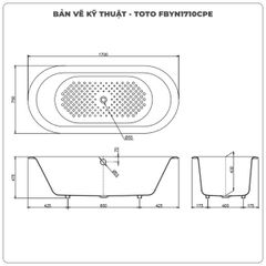 Bồn tắm xây TOTO FBYN1710CPE