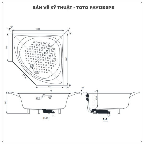 Bồn tắm góc TOTO PAY1300PE