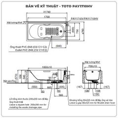 Bồn tắm xây TOTO PAY1710HV