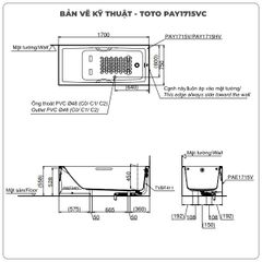Bồn tắm chân yếm TOTO PAY1715VC