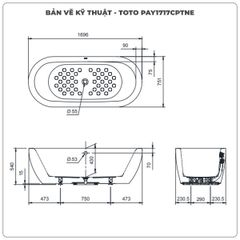 Bồn tắm đặt sàn TOTO PAY1717CPTNE