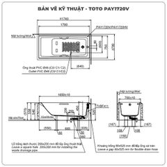 Bồn tắm xây TOTO PAY1720V