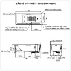 Bồn tắm chân yếm TOTO PAY1725VC