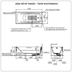 Bồn tắm chân yếm TOTO PAY1735HVC