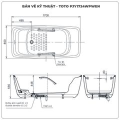 Bồn tắm đặt sàn TOTO PJY1724WPWEN