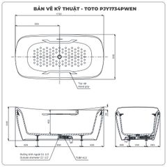 Bồn tắm đặt sàn TOTO PJY1734PWEN