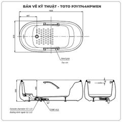 Bồn tắm đặt sàn TOTO PJY1744HPWEN