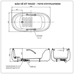 Bồn tắm đặt sàn TOTO PJY1744PWEN