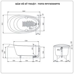 Bồn tắm xây TOTO PPY1610HPTE