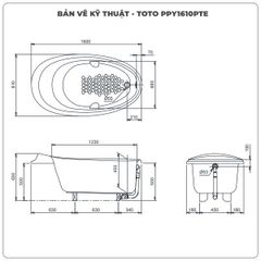 Bồn tắm xây TOTO PPY1610PTE