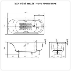Bồn tắm xây TOTO PPY1750HPE