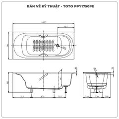 Bồn tắm xây TOTO PPY1750PE