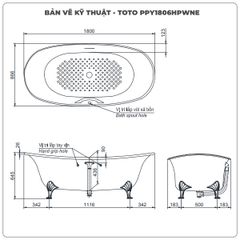 Bồn tắm đặt sàn TOTO PPY1806HPWNE#P ngọc trai