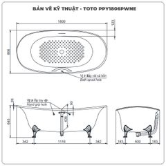 Bồn tắm đặt sàn TOTO PPY1806PWNE#P ngọc trai