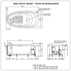 Bồn tắm massage TOTO PPYB1610LHPTE