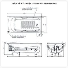 Bồn tắm massage TOTO PPYK1760ZRPNE/DB505R-2B