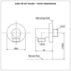 Cút nối tường TOTO TBW01014B