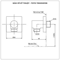 Cút nối tường TOTO TBW02013B