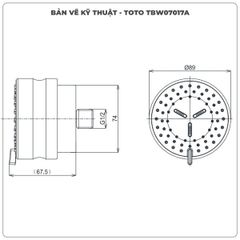 Đầu phun sen âm tường TOTO TBW07017A (2 chế độ)