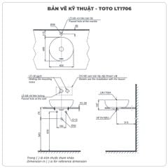 Chậu rửa mặt lavabo đặt bàn TOTO LT1706
