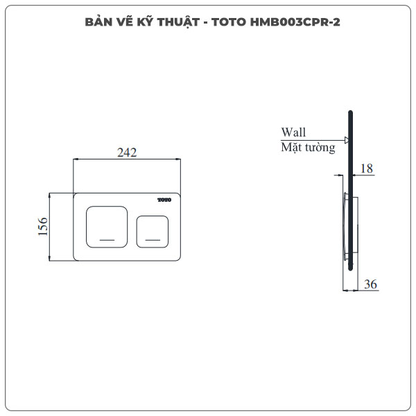Mặt nạ xả nhấn TOTO HMB003CPR-2
