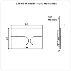 Mặt nạ xả nhấn TOTO MB175M#SS
