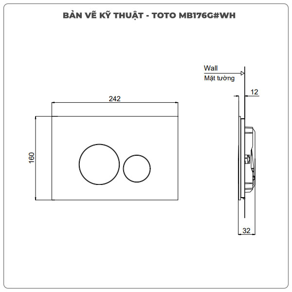 Mặt nạ xả nhấn TOTO MB176G#WH
