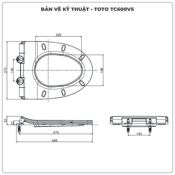 Nắp bồn cầu đóng êm TOTO TC600VS