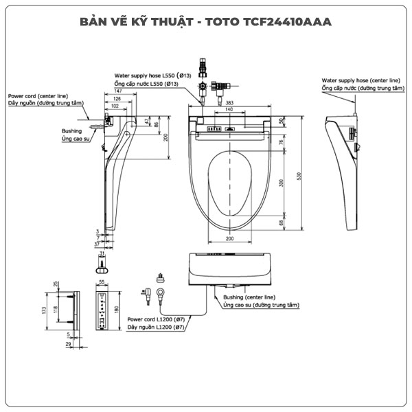 Nắp rửa điện tử Washlet TOTO TCF24410AAA (W14)