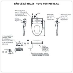 Nắp rửa điện tử WASHLET TOTO TCF47360GAA (W23)