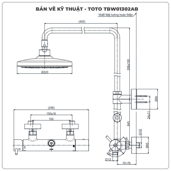 Sen cây nóng lạnh TOTO TBW01302AB