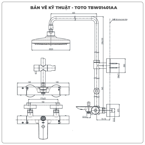 Sen cây nhiệt độ TOTO TBW01401AA