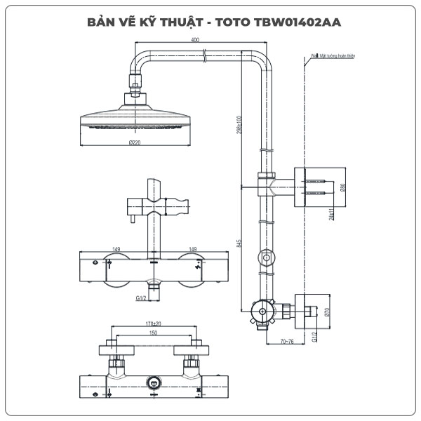 Sen cây nhiệt độ TOTO TBW01402AA