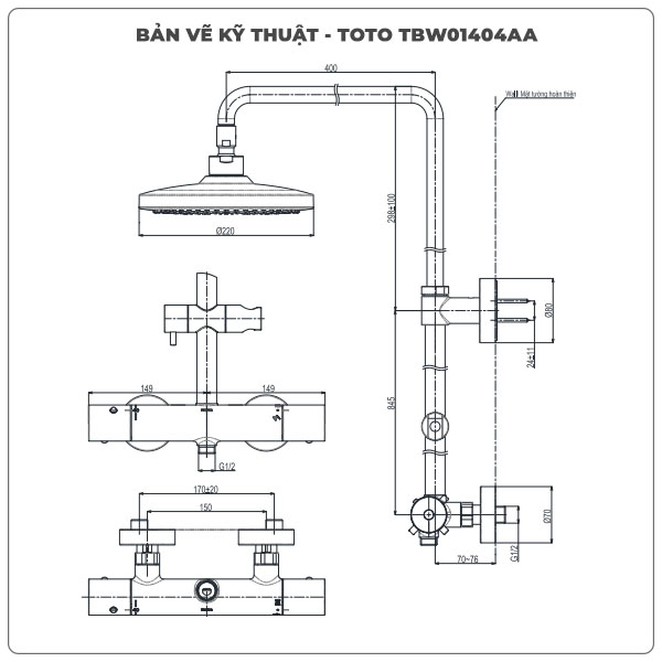 Sen cây nhiệt độ TOTO TBW01404AA