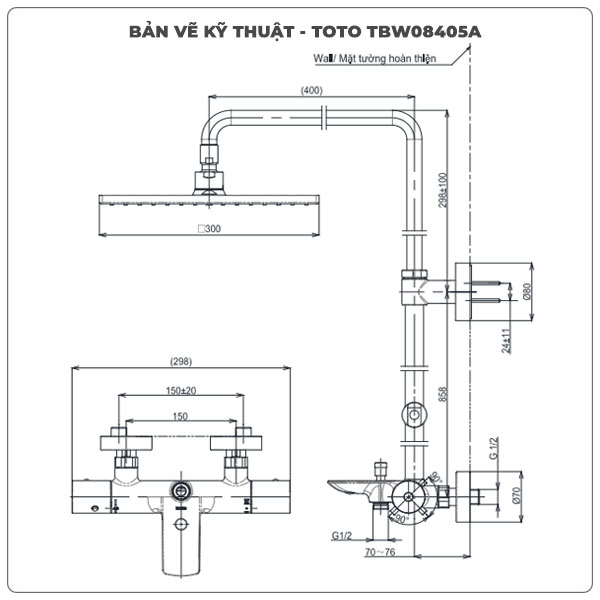 Sen cây nhiệt độ TOTO TBW08405A