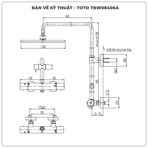 Sen cây nhiệt độ TOTO TBW08406A