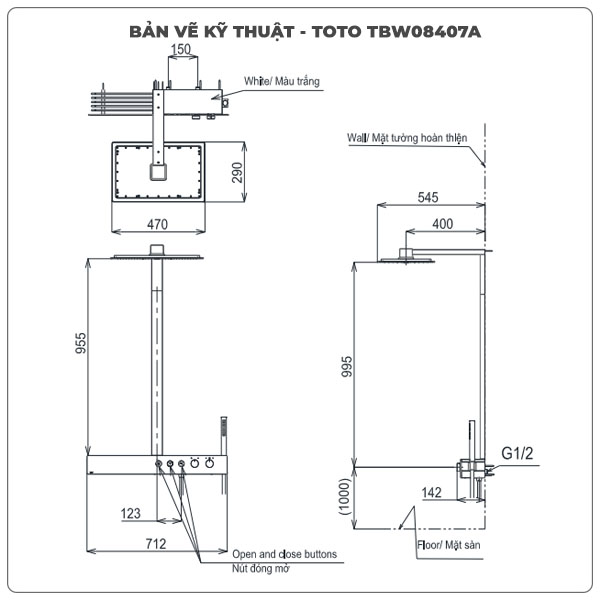 Sen cây nhiệt độ TOTO TBW08407A