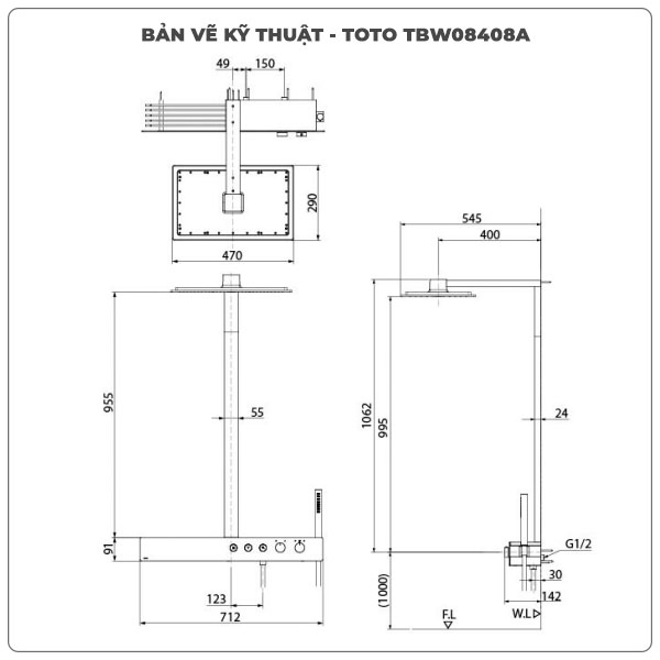 Sen cây nhiệt độ TOTO TBW08408A