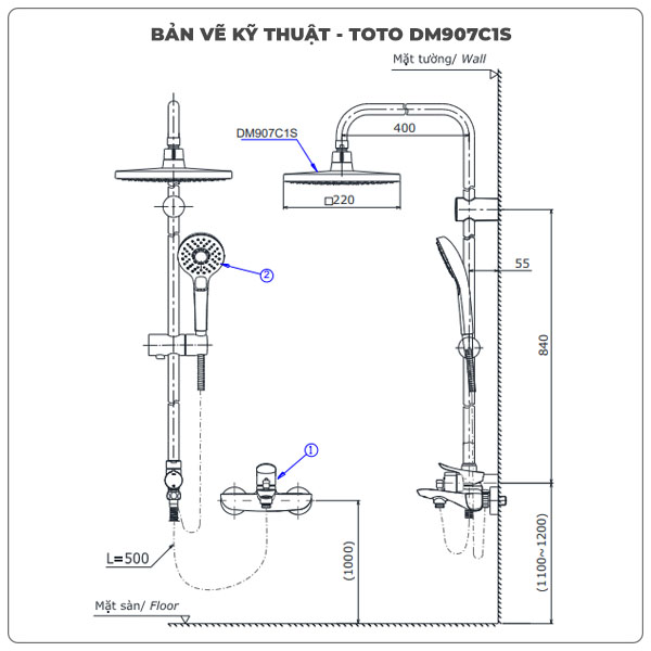 Thân sen cây TOTO DM907C1S