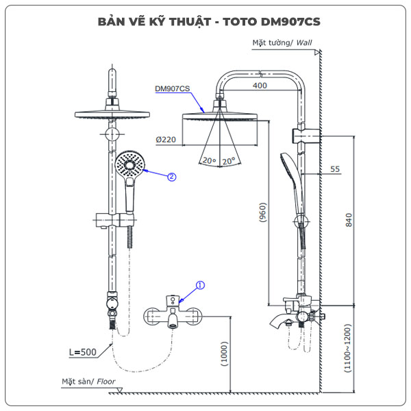 Sen cây nóng lạnh TOTO DM907CS/TBG01302VA/DGH108ZR