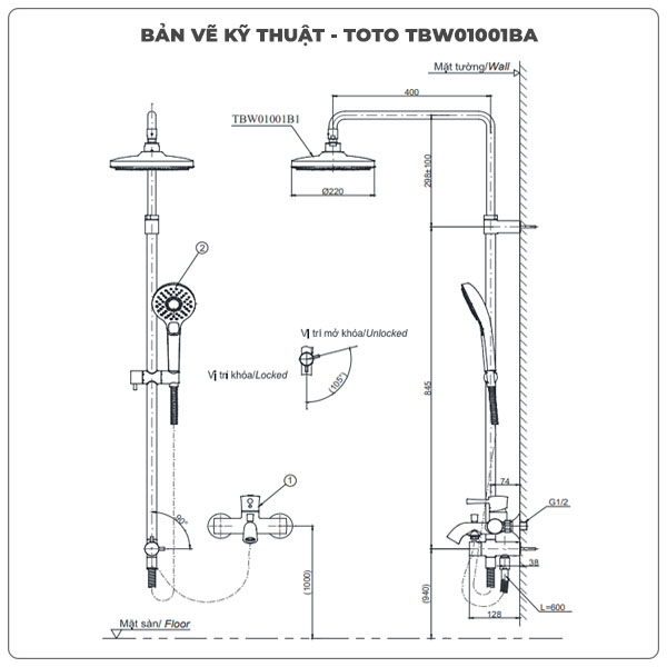 Sen cây nóng lạnh TOTO TBW01001BA/TBS02302V/TBW01010A