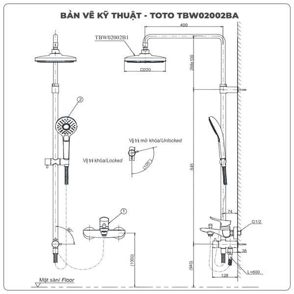 Sen cây nhiệt độ TOTO TBW02002BA/TBV03427V/TBW01010A