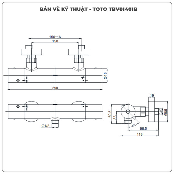 Van điều chỉnh nhiệt độ TOTO TBV01401B