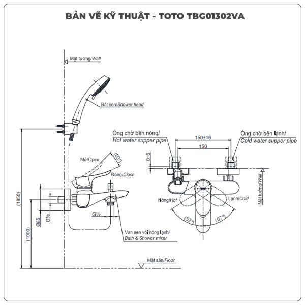 Sen tắm nóng lạnh TOTO TBG01302VA/DGH104ZR