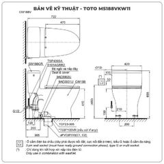 Bồn cầu nắp rửa điện tử TOTO MS188VKW11